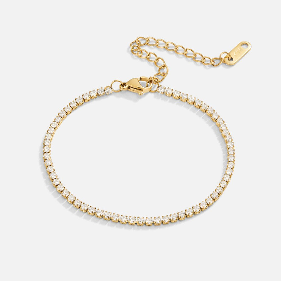 Cordelia gullfarget tennisarmbånd med krystaller – bilde 6