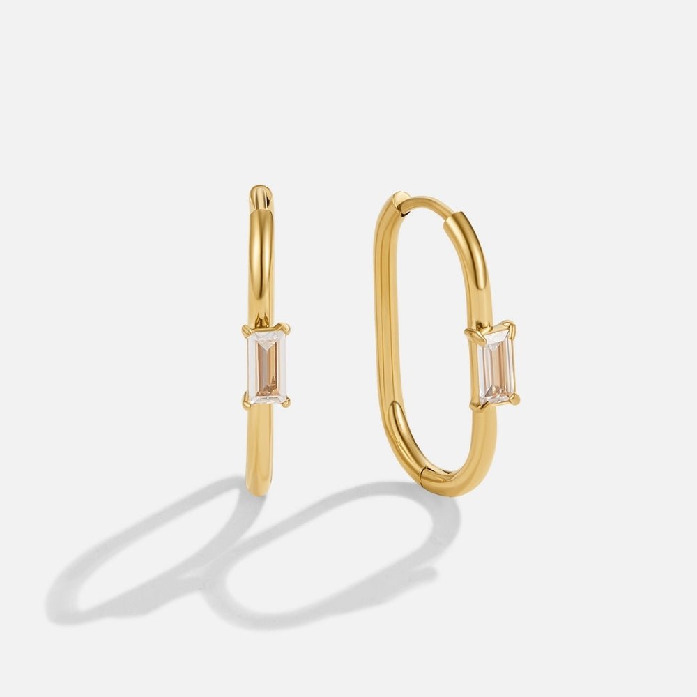 Diana gullfargede hoops med krystall – bilde 3