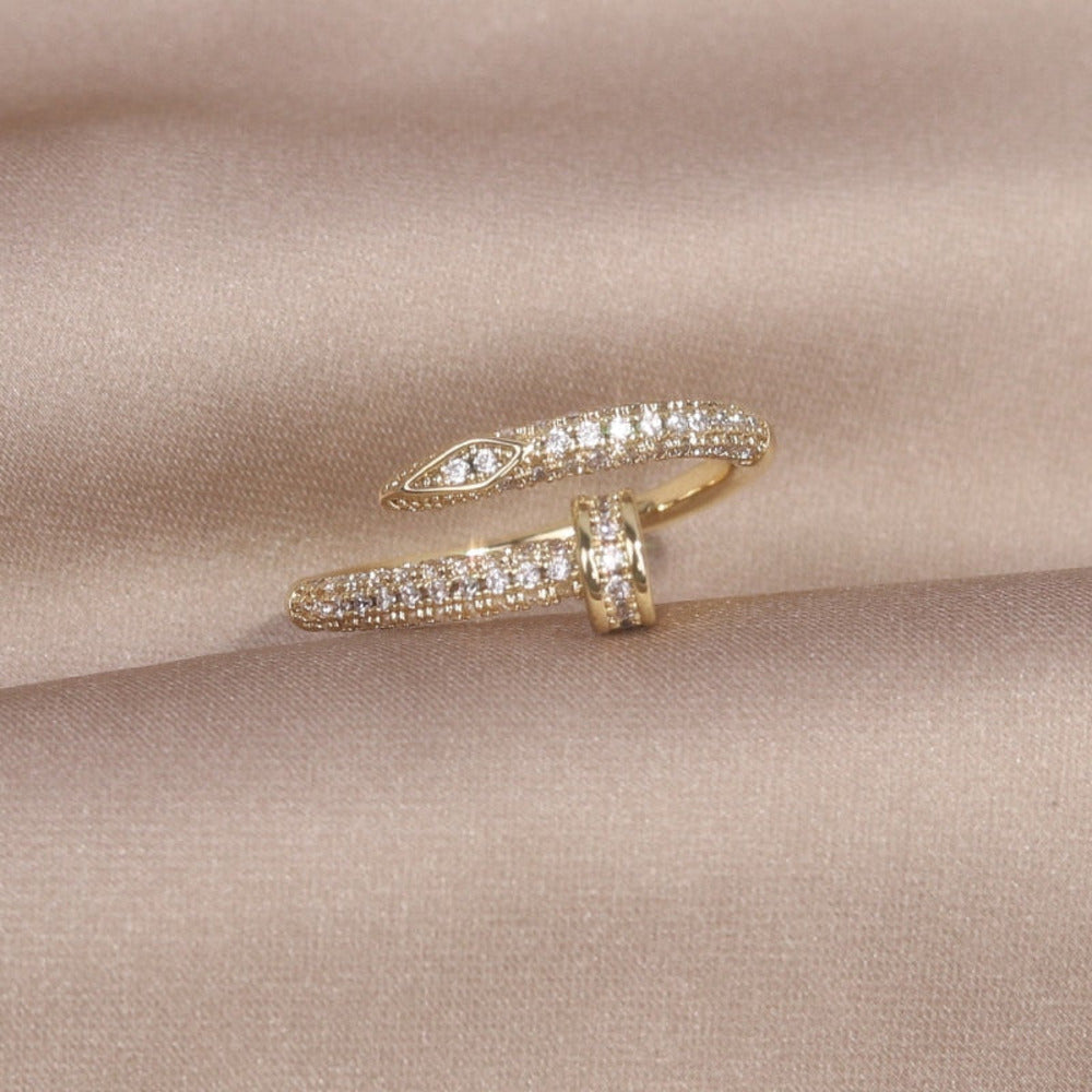 Jacinta gullbelagt ring med glitrende steiner – bilde 2