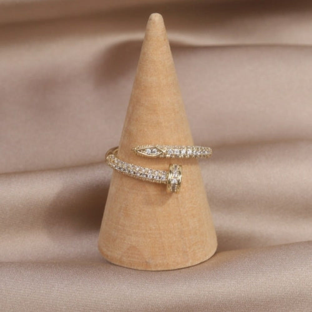 Jacinta gullbelagt ring med glitrende steiner – bilde 3