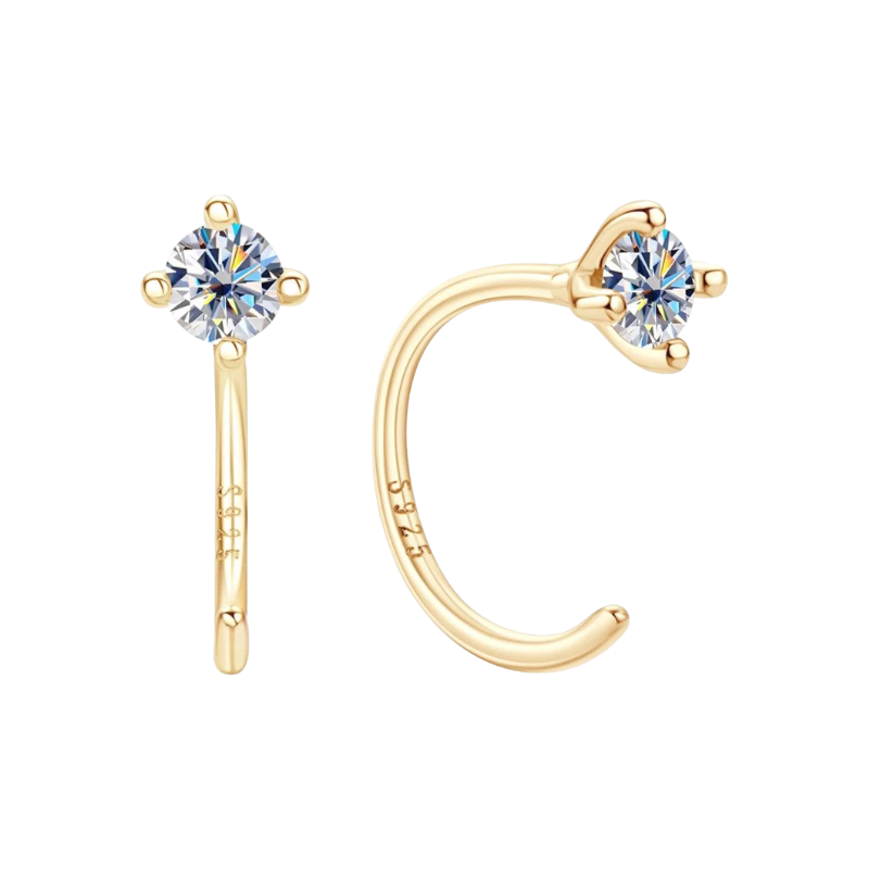 Delikate threader-hoops med diamant