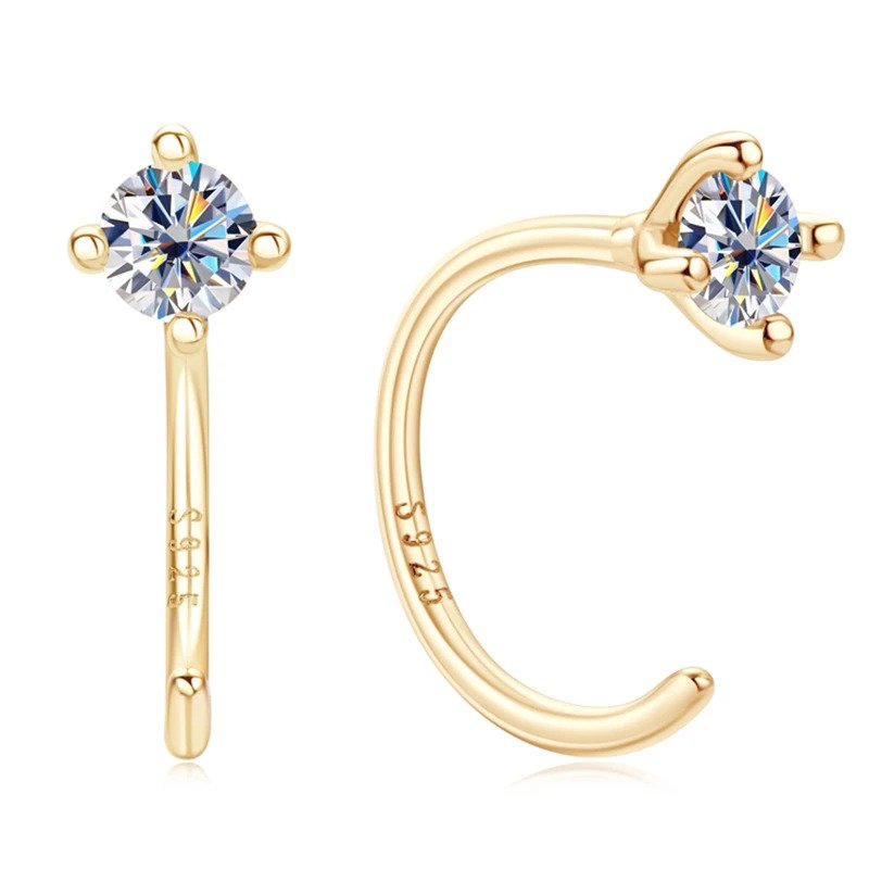 Delikate threader-hoops med diamant