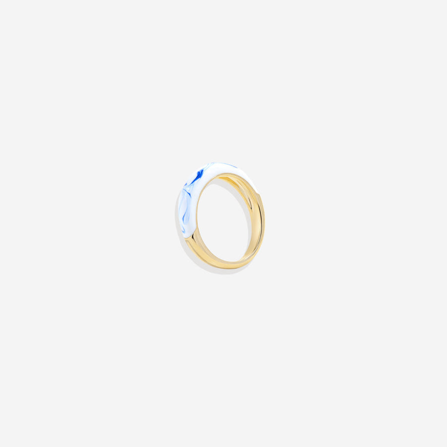 Ring med blå porslinskupol