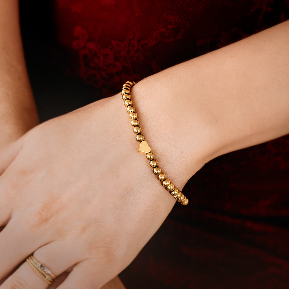 Bracelet à perles coeur