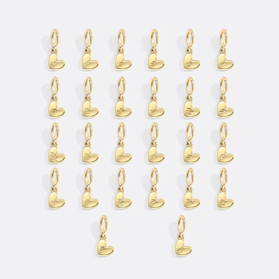 Dainty Heart Initial Charm
