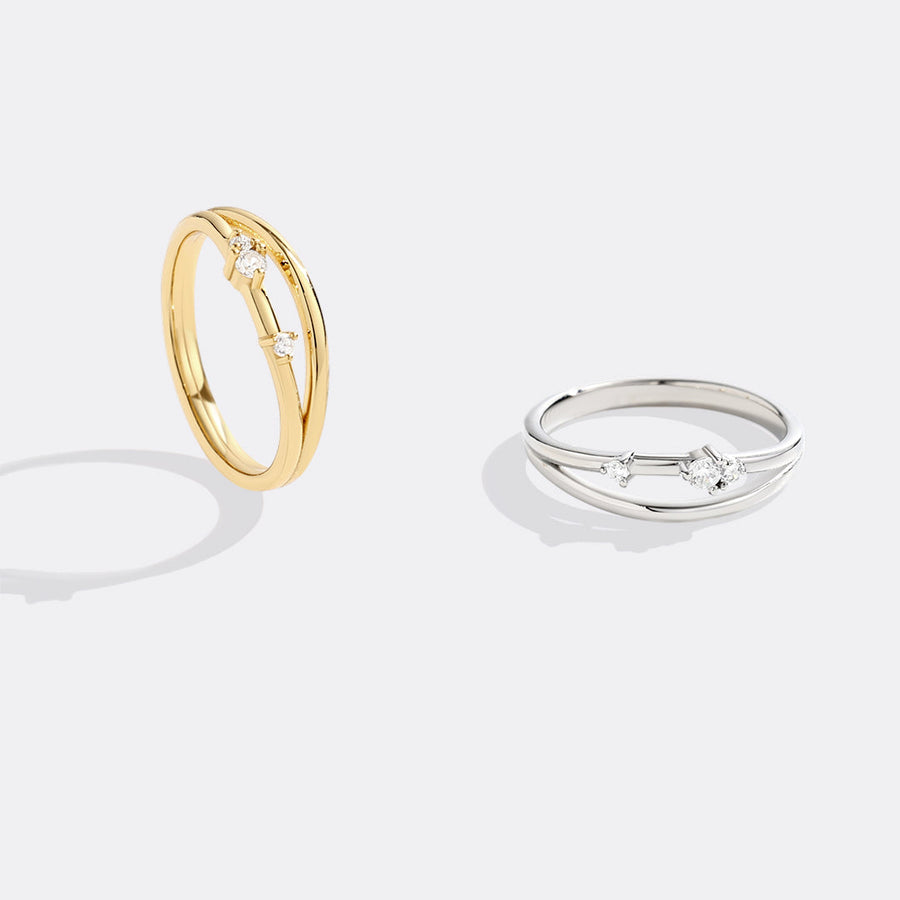 Ring med halvmåne og diamant