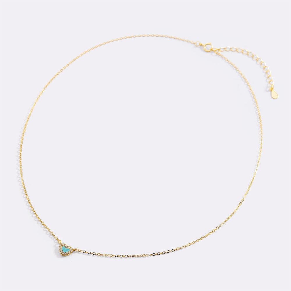 Bitte liten choker med turkist hjerte