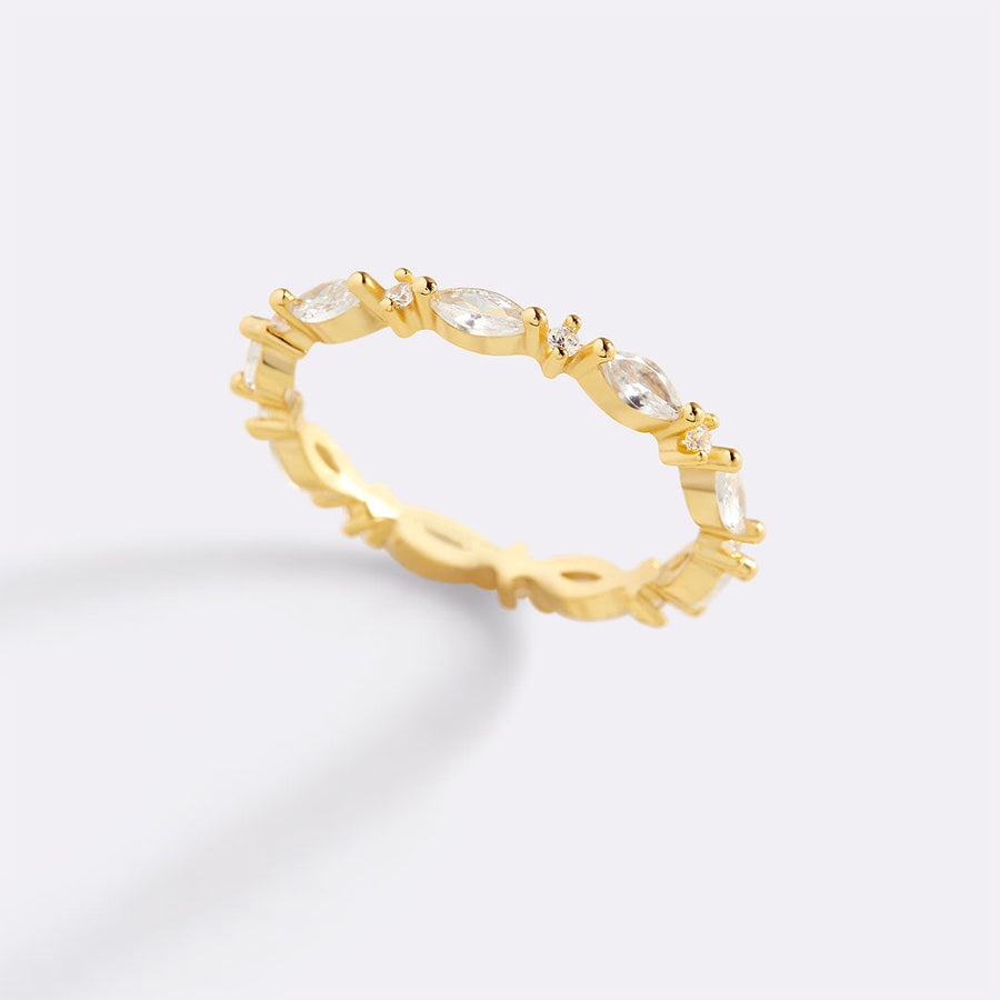 Marquise stapelring med ädelsten