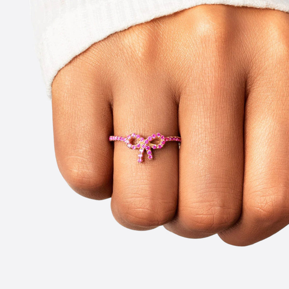 Pavé ring med rosett