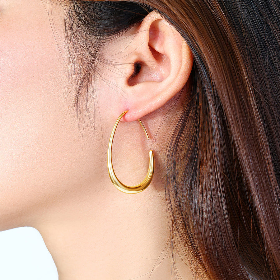 Boucles d'oreilles créoles fluides