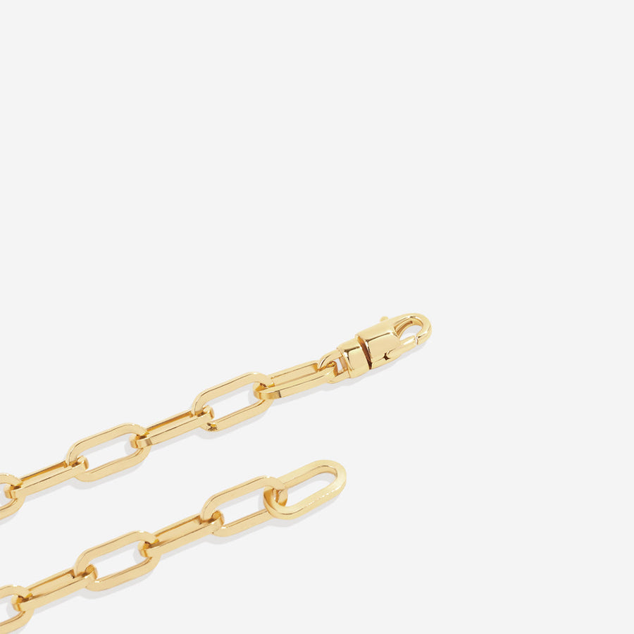 Gullfarget paperclip-armbånd med åpne ledd – bilde 8