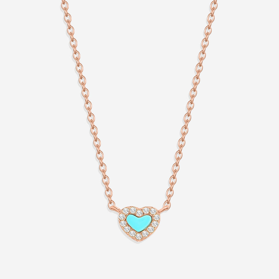 Bitte liten choker med turkist hjerte