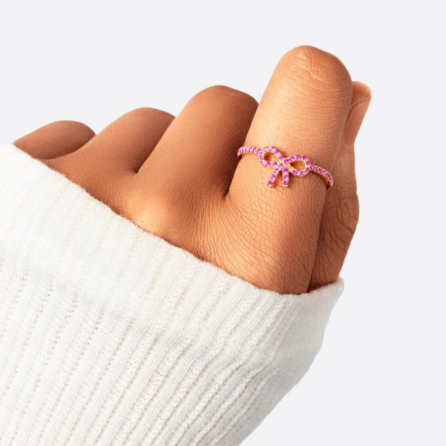 Pavé ring med rosett