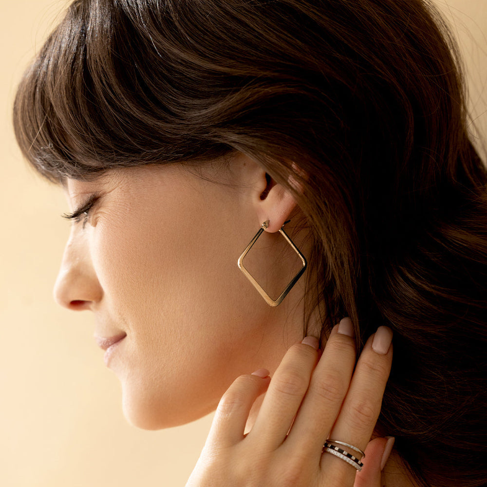 Geometriske Girl Boss-hoops