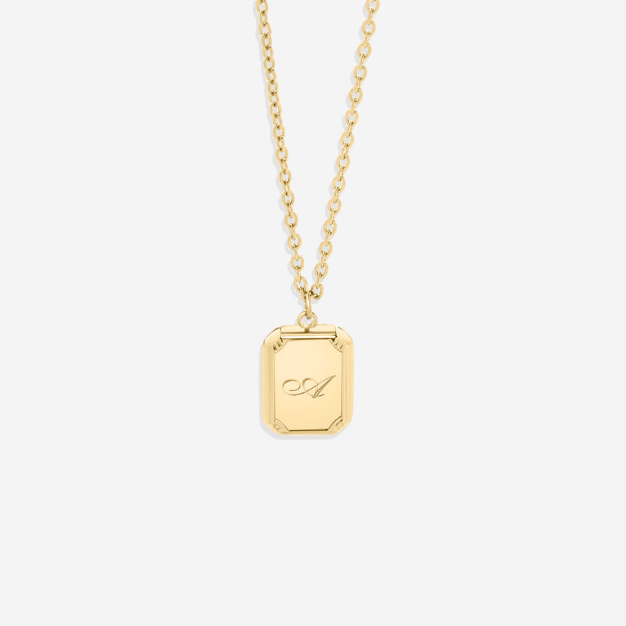 Halsband med initialhänge guld