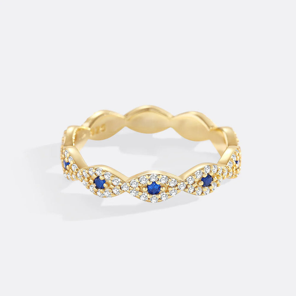 Pavé ring med onde øye