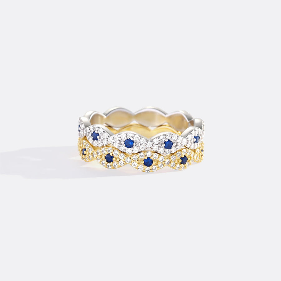 Pavé ring med onde øye