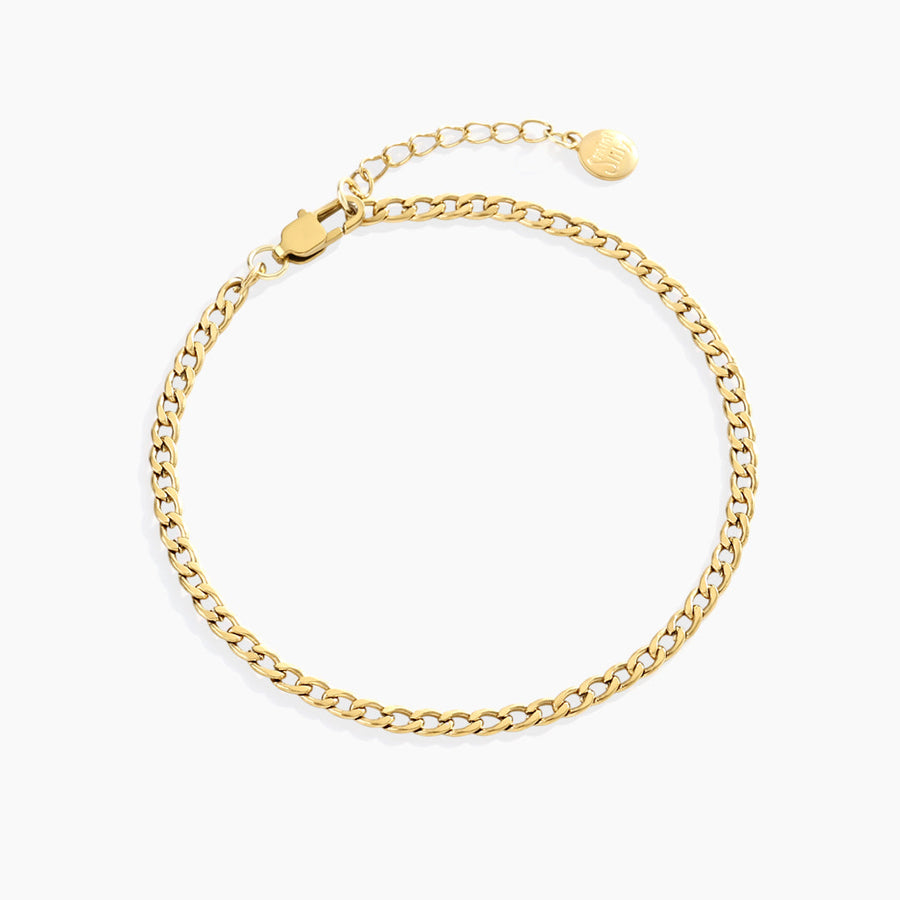 Tynt gullfarget 3 mm Cuban link-armbånd – bilde 5