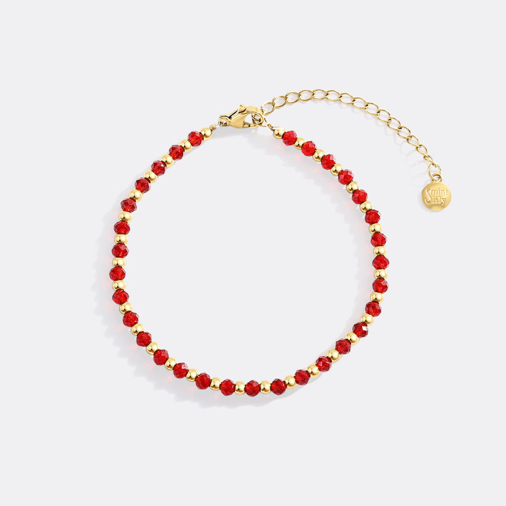 Armbånd med gullperler og månedsstein – bilde 3
