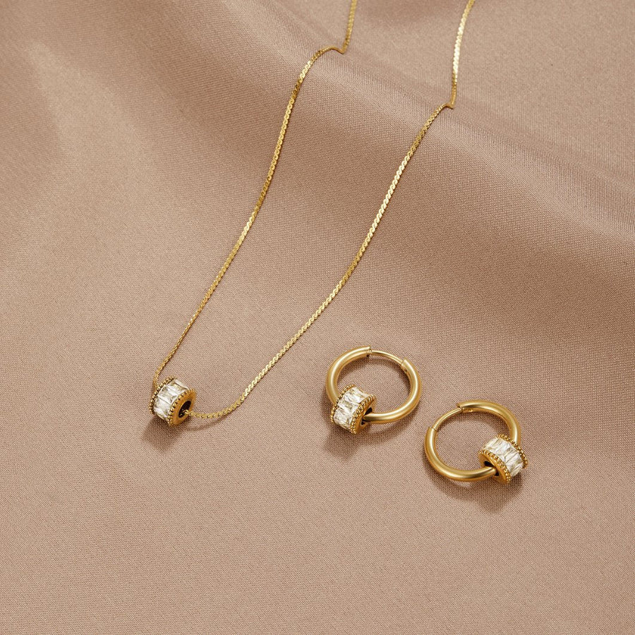 Gigi gullfargede hoops med krystaller – bilde 7