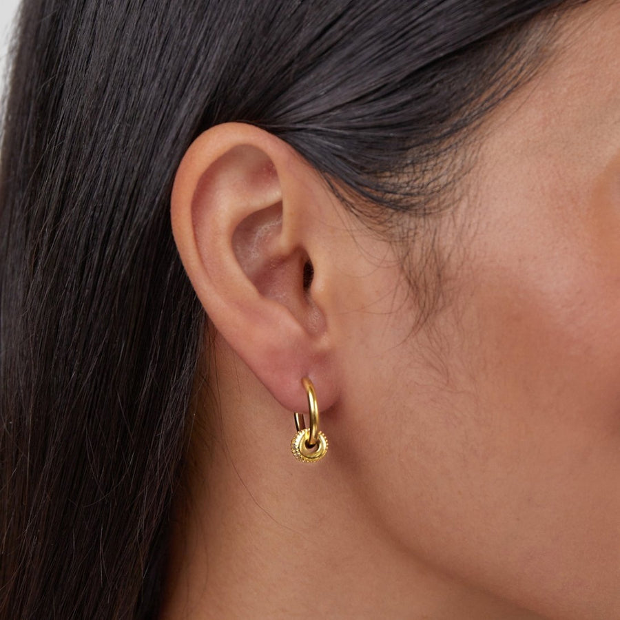 Gigi gullfargede hoops med krystaller – bilde 5