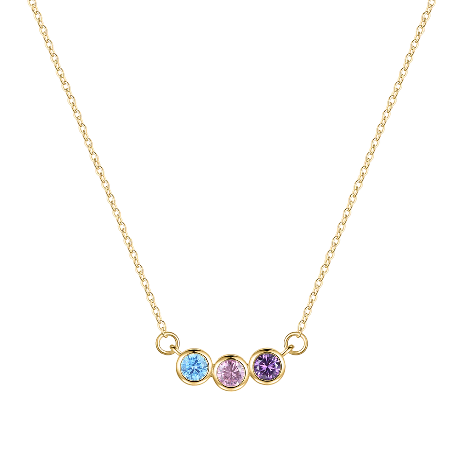 Dainty Family Birthstones Necklace