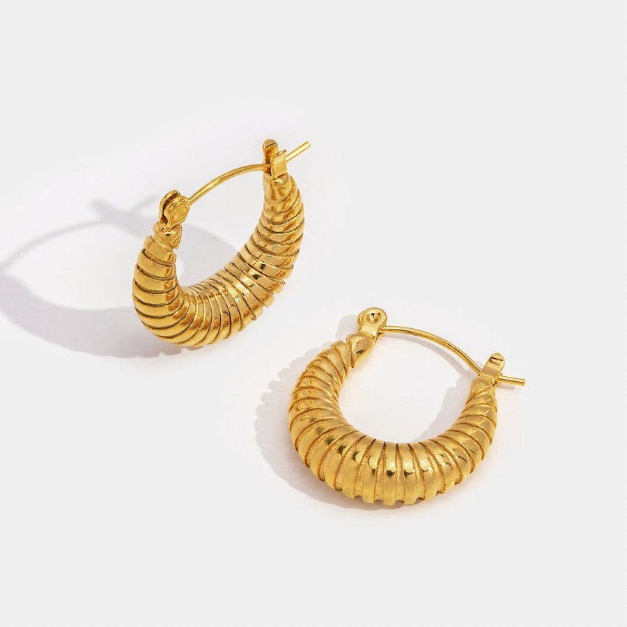 Mia gullfargede halvmåneformede hoops – bilde 7