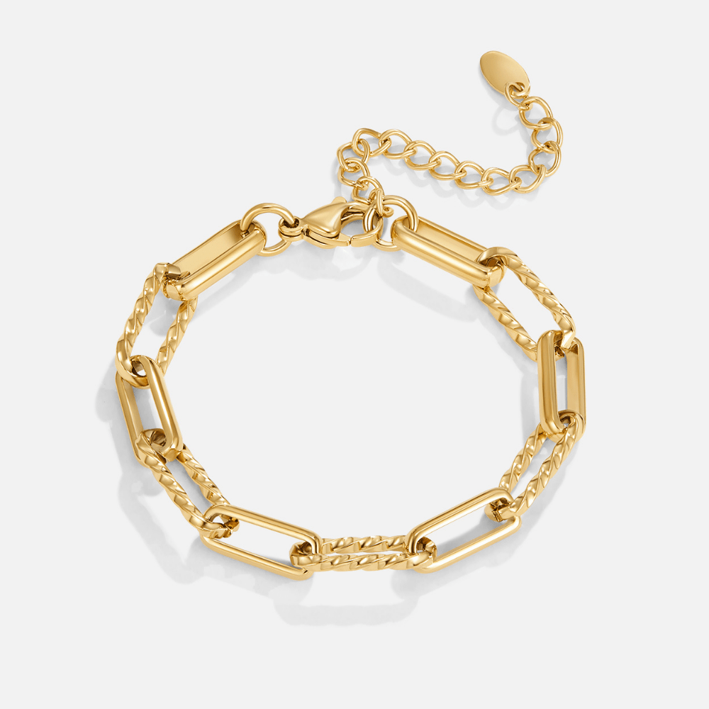Jihan armband med grov kedja i rostfritt stål guld – bild 4