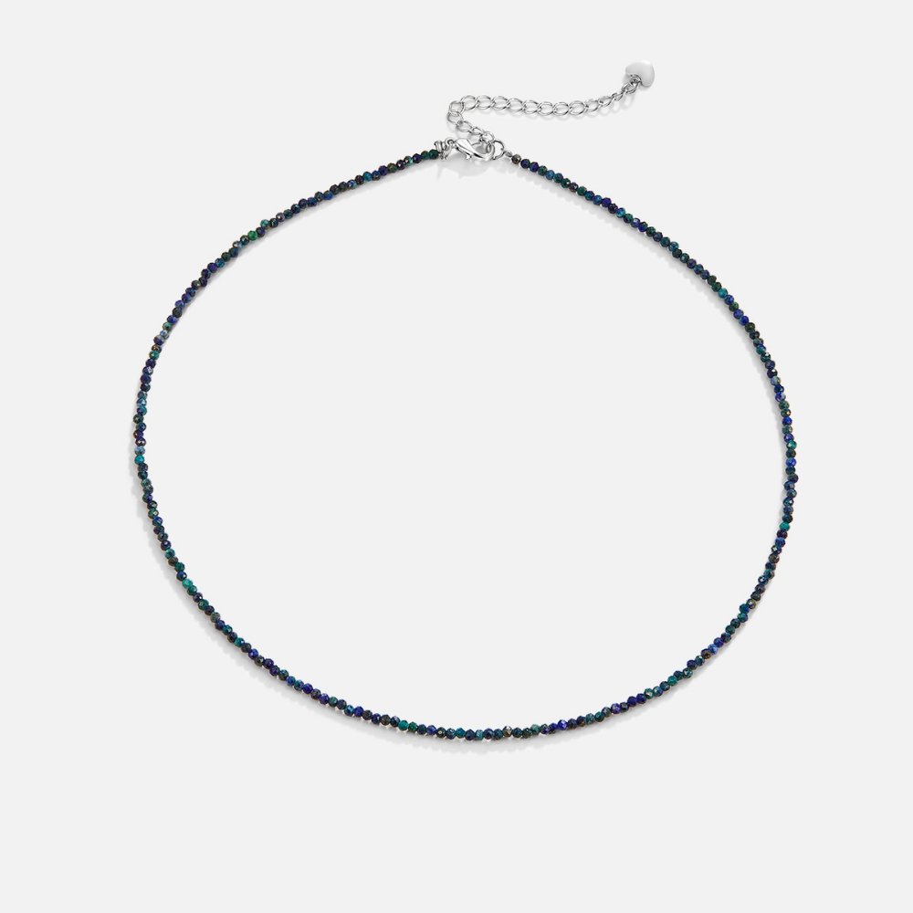 Halskjede med perler av blå lapis lazuli – bilde 4