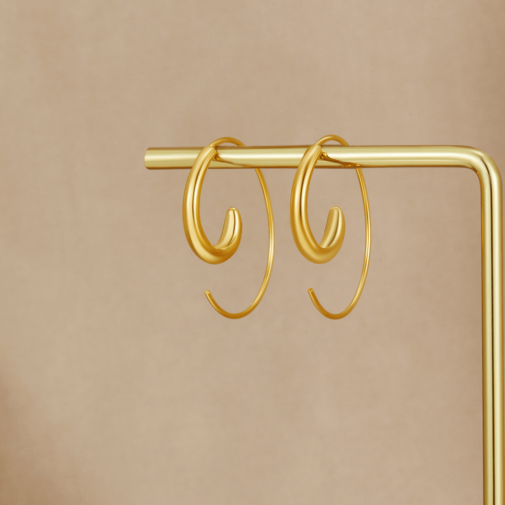 Luca spiral-hoops i 18K gullbelagt rustfritt stål