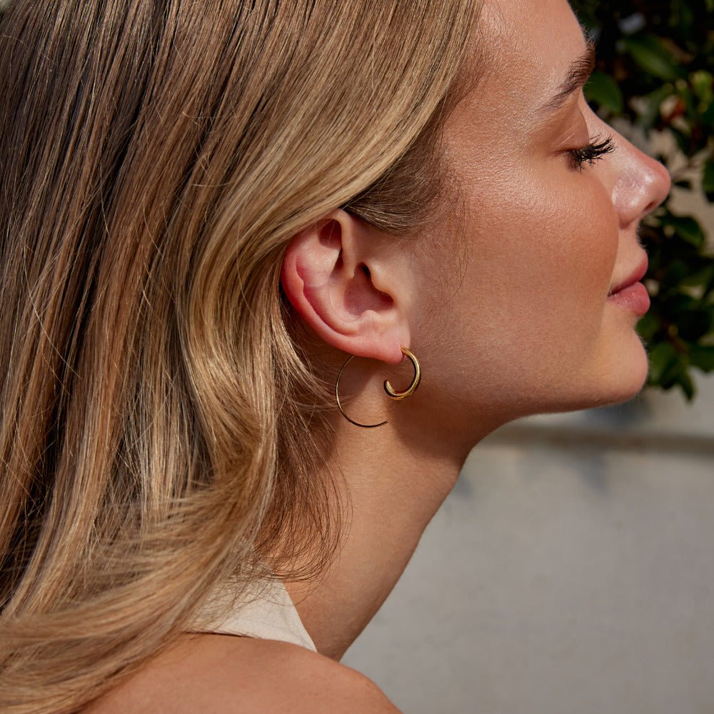 Luca spiral-hoops i 18K gullbelagt rustfritt stål – bilde 4