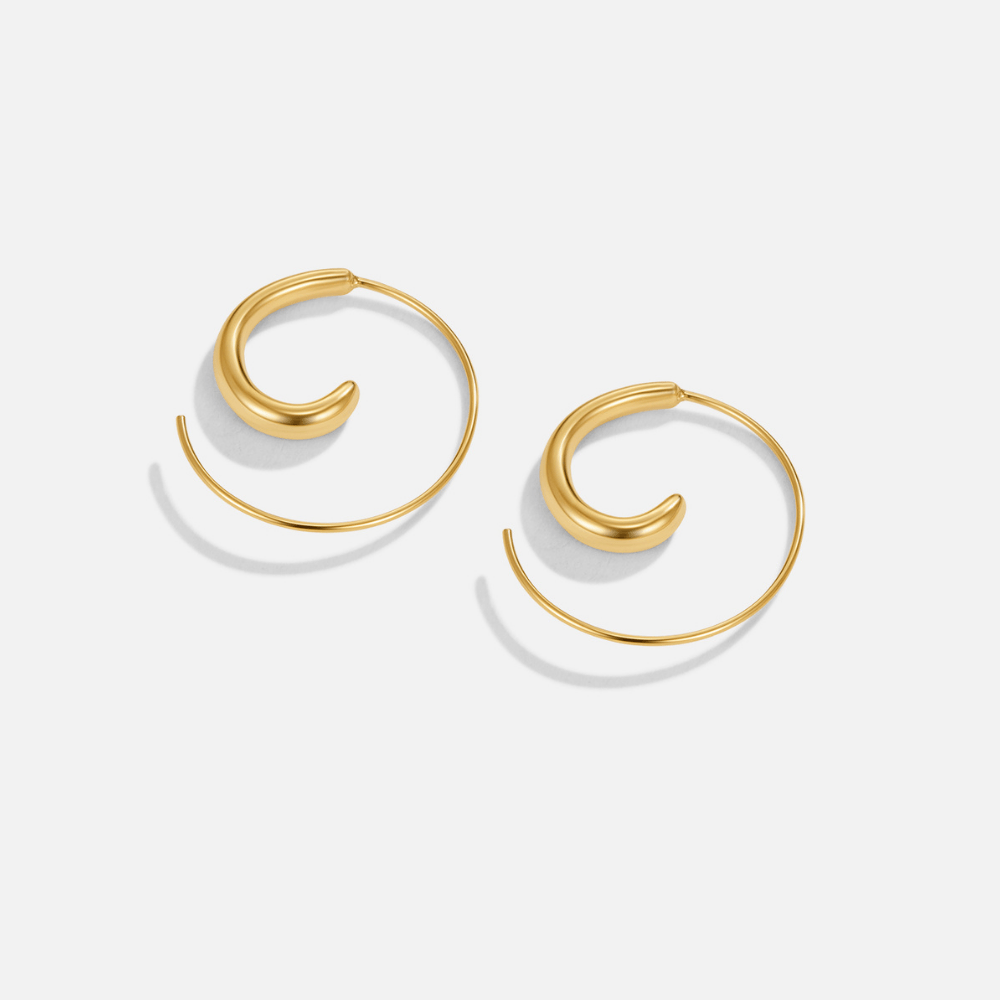 Luca spiral-hoops i 18K gullbelagt rustfritt stål – bilde 3