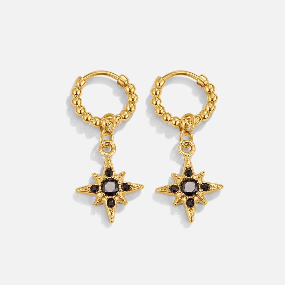 Midnight Luxe gullfargede hoops med heng – bilde 3
