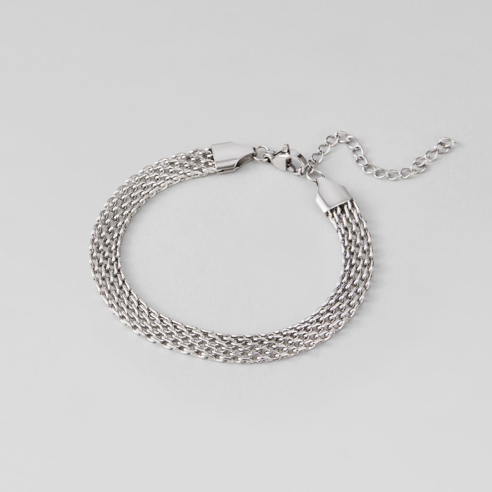 Molly silverfärgat armband med milanesisk mesh – bild 3