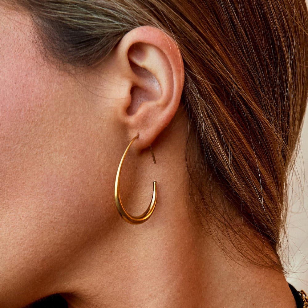 Nica store gullfargede hoops, 18K gullbelagt – bilde 2