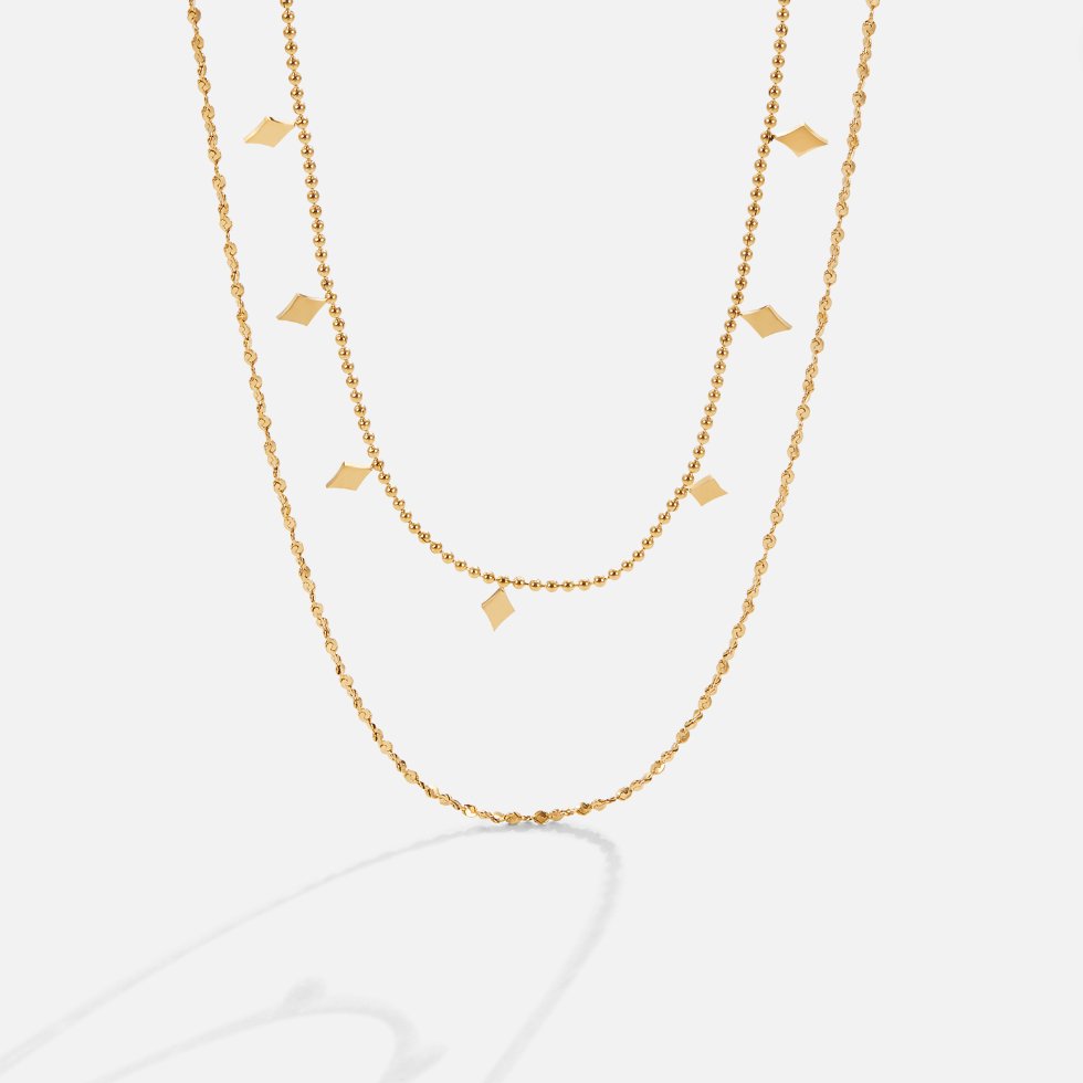 Phoenix guldfärgat dubbelradigt lagerat halsband