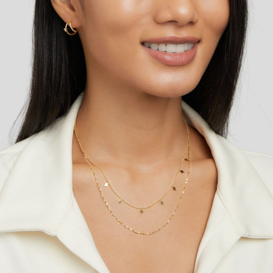 Phoenix guldfärgat dubbelradigt lagerat halsband – bild 5
