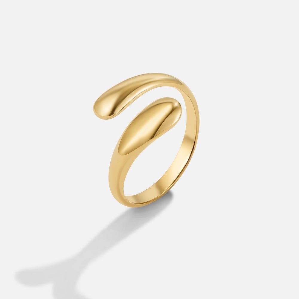 Justerbar gullfarget wrap-ring i rustfritt stål – bilde 3