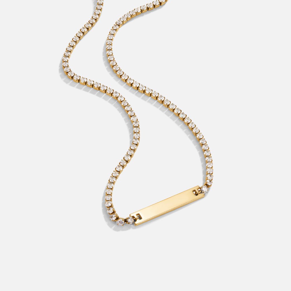 Rina guldfärgat halsband med kristall