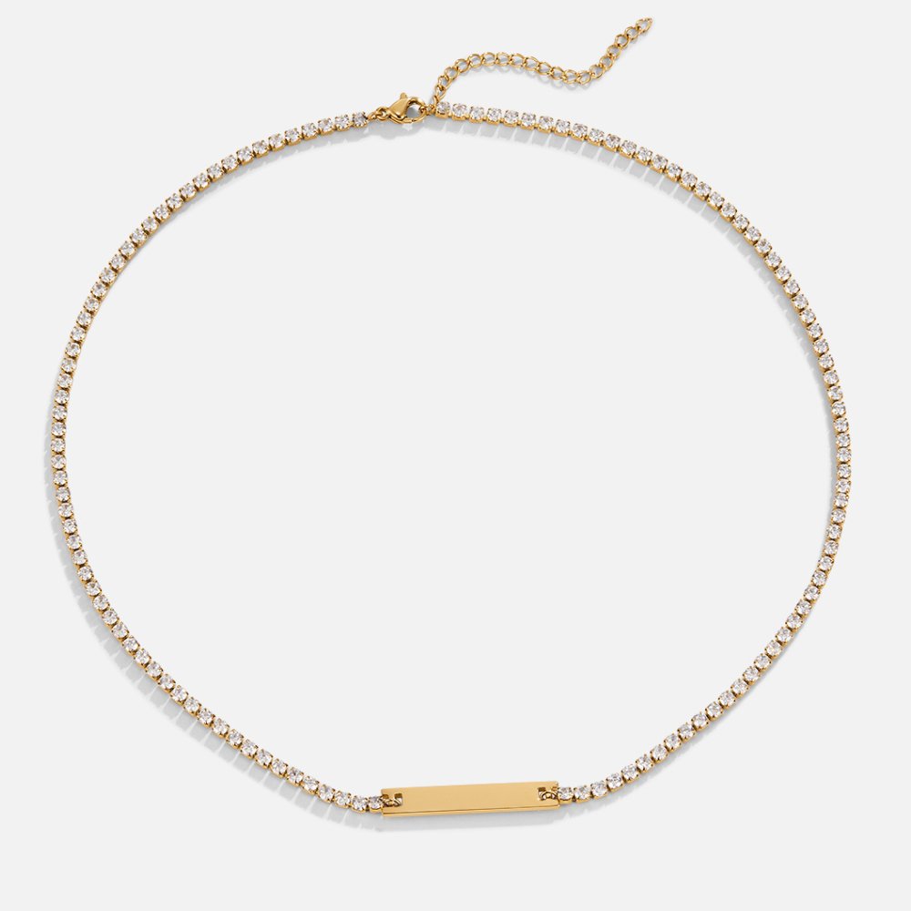 Rina guldfärgat halsband med kristall – bild 4