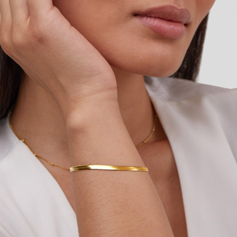 Sarya gullfarget slangekjede-armbånd – bilde 4