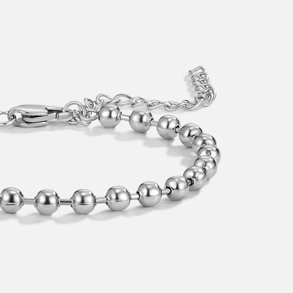 Lulu armbånd med sølvperler i rustfritt stål – bilde 3