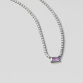 Luxe sølvfarget halskjede med krystall