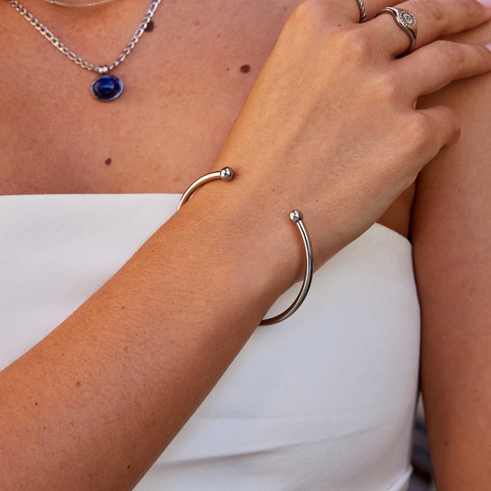 Penelope sølvfarget armring i rustfritt stål – bilde 2