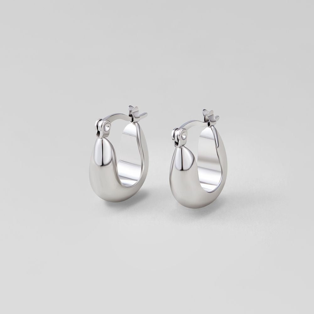 Sérénité sølvfargede hoops i rustfritt stål