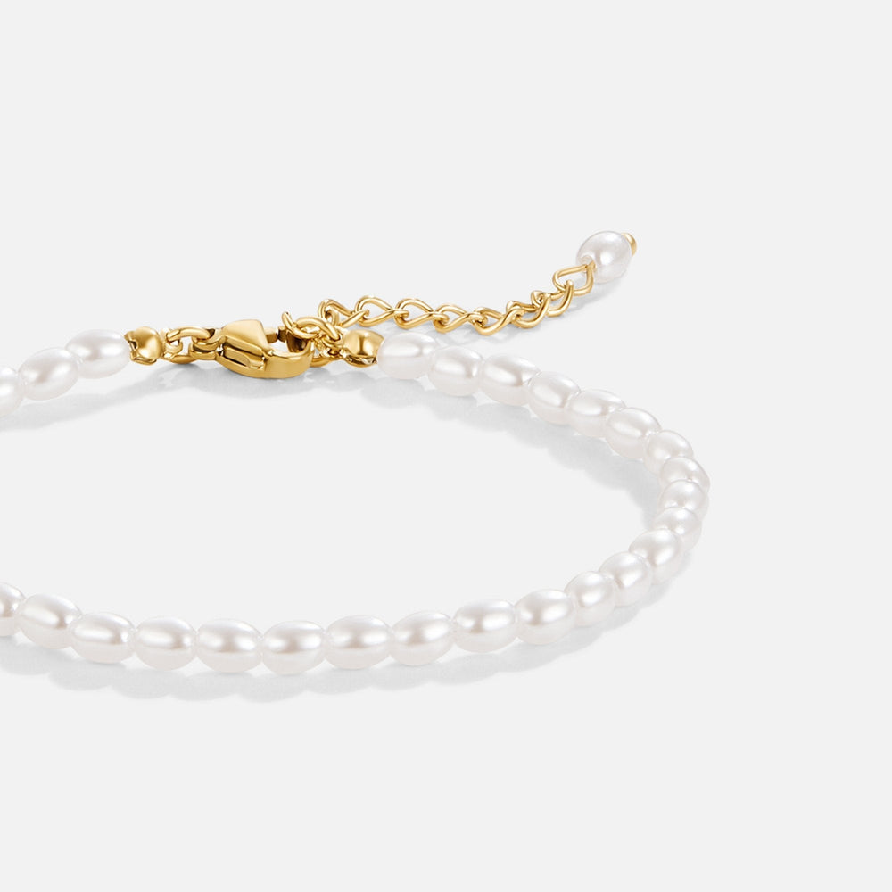 Temi guldpläterat armband med konstpärla