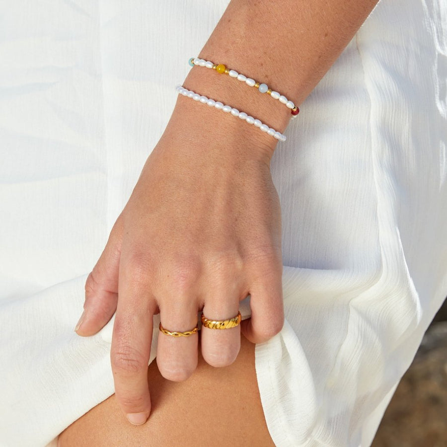 Temi guldpläterat armband med konstpärla – bild 5