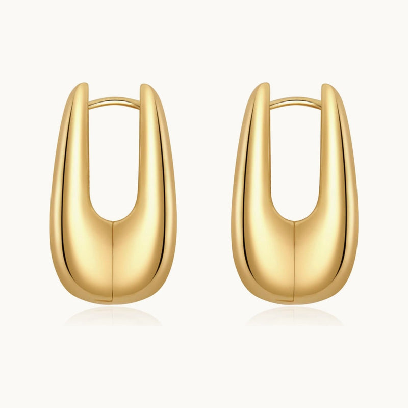 Rektangulära creoler guld