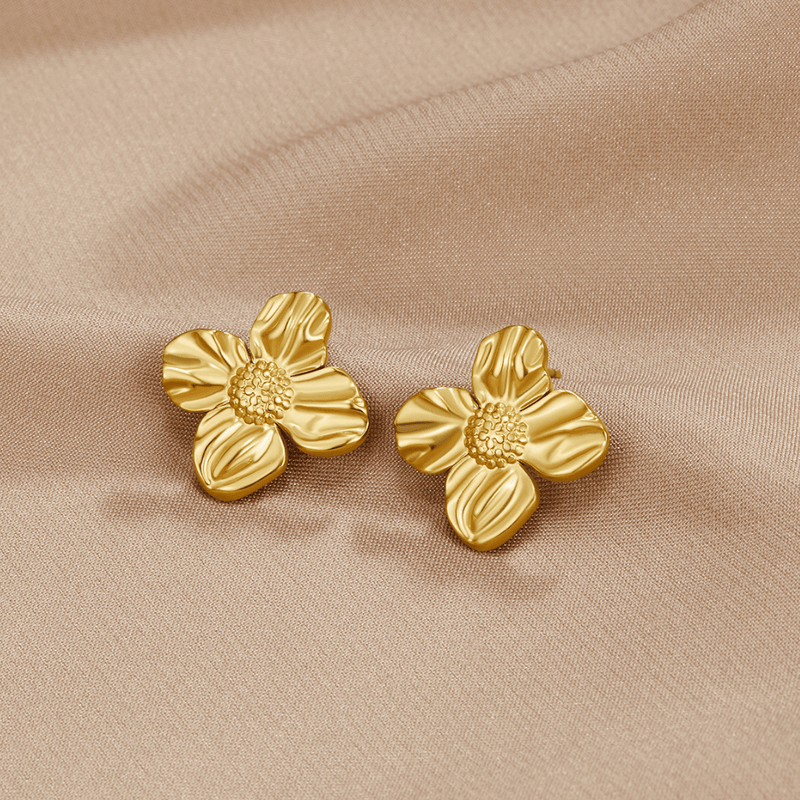 Blomörhängen guld