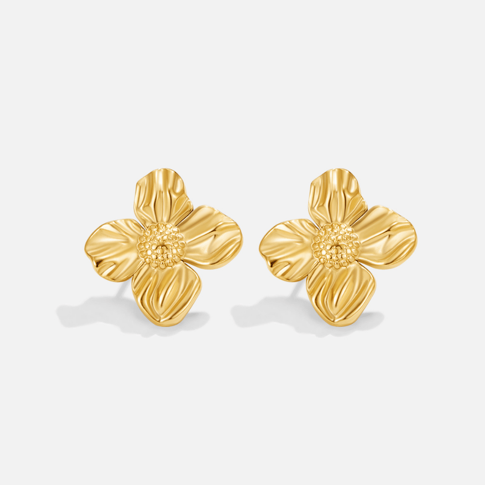 Blomformade örhängen guld – bild 4